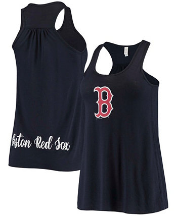 Женская темно-синяя майка Boston Red Sox спереди и сзади Soft As A Grape