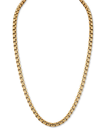 Массивное колье-цепочка с закругленными звеньями длиной 22 дюйма из золотистой нержавеющей стали с ионным напылением, созданное для Macy's Esquire Men's Jewelry
