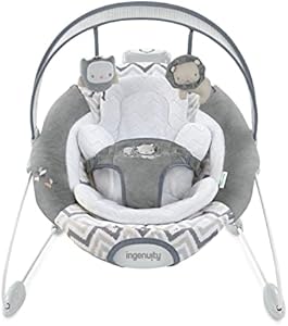 Ingenuity SmartBounce Automatic Baby Bouncer Seat with Music, Nature Sounds, Removable Bar & 2 Plush Infant - Chadwick Ingenuity