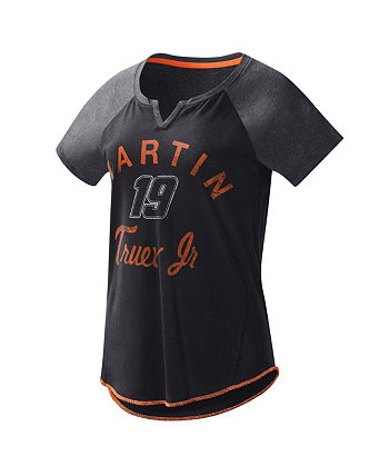 Черная женская футболка с v-образным вырезом Martin Truex Jr Grand Slam Tri-Blend Notch G-III