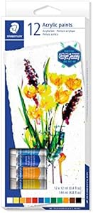 STAEDTLER 8500 C12 Karat Acrylic Paint Tube - Multi-Colour (Pack of 12) STAEDTLER