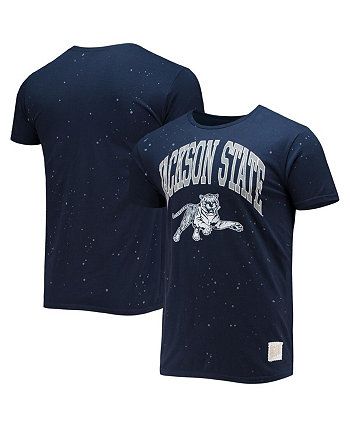 Мужская темно-синяя футболка Jackson State Tigers Bleach Splatter Original Retro Brand