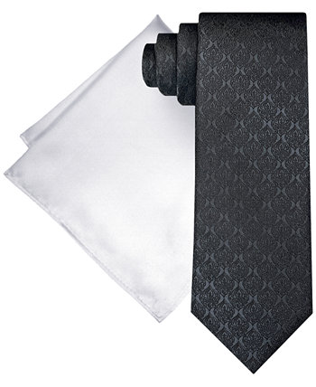 Мужской удлиненный комплект из текстурированного галстука в тон и однотонного нагрудного платка Steve Harvey