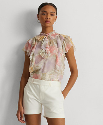Женская блузка с оборками и развевающимися рукавами LAUREN Ralph Lauren