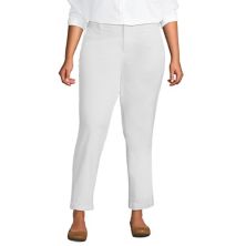 Plus Size Lands' End Mid Rise Classic Straight Leg Chino Ankle Pants Lands' End