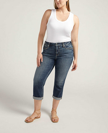 Plus Size Suki Mid Rise Curvy Fit Capri Jean Silver Jeans Co.
