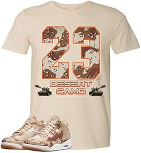 Shirt To Match Jordan Retro 3 Desert Camo, Gametime Unisex Sneaker Graphic Tee,Best Gift,Birthday (S, White) Handmade