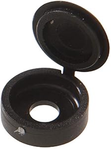 HILLMAN 59052 Black Hinged Screw Covers (1/4") - 10 Pieces Hillman