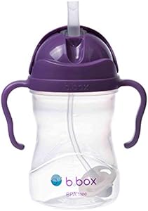 b.box Sippy Cup with Weighted Straw. Drink from any Angle, Leak Proof, Spill Proof, Easy Grip. BPA Free, Dishwasher Safe. For Babies 6m+ to Toddlers (Boysenberry, 8oz) B.box