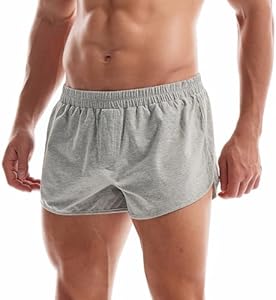 AMY COULEE Mens Lounge Shorts Workout Gym Shorts Lightweight Split Side Cotton Sleep Bottoms Amy Coulee