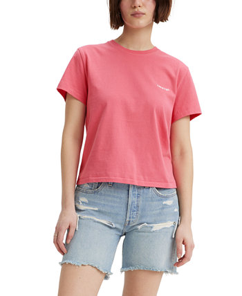 Женская хлопковая футболка классического кроя с круглым вырезом и логотипом Levi's®