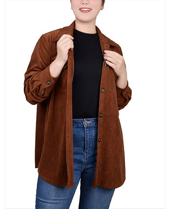 Женская вельветовая куртка-рубашка с длинным рукавом NY Collection