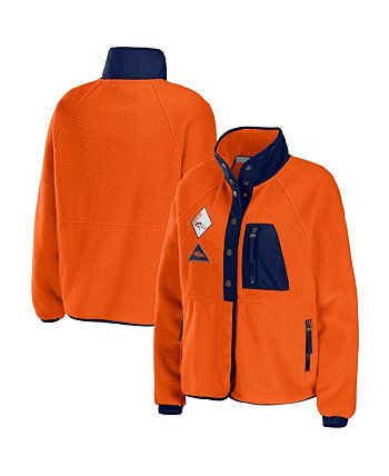 Женская оранжевая куртка на кнопках Denver Broncos из флиса реглан WEAR by Erin Andrews