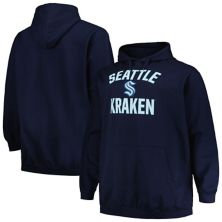 Men's Profile Deep Sea Blue Seattle Kraken Big & Tall Arch Over Logo Pullover Hoodie Profile