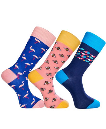 Новинка, комплект роскошных мужских носков для экипажа Hawaii, забавный, разноцветный, с бесшовным мыском, 3 шт. Love Sock Company