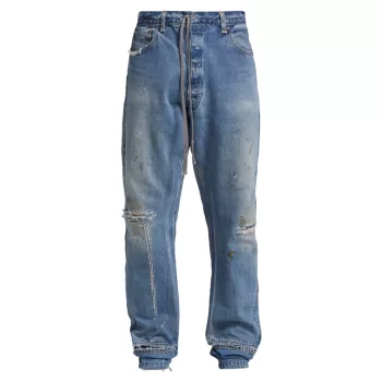 Хлопковые джинсы с кулиской Greg Lauren