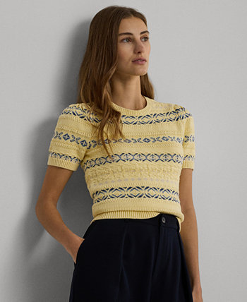 Women's Fair Isle Puff-Sleeve Sweater, Regular & Petite LAUREN Ralph Lauren