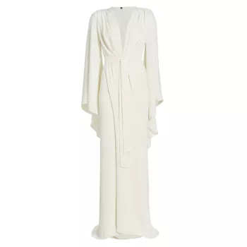 Emma Long-Sleeve Woven Gown MICHAEL COSTELLO COLLECTION
