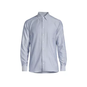 Классическая рубашка из фактурного хлопка Emporio Armani