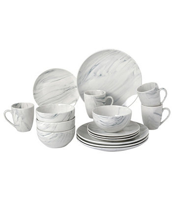 Мраморный сервиз из 16 предметов для набора посуды из 4 предметов Lorpen