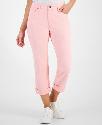 Миниатюрные джинсы-капри с пышной посадкой и манжетами со средней посадкой, созданные для Macy's Style & Co