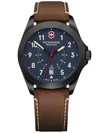 Мужские часы Swiss Heritage с коричневым кожаным ремешком 40 мм Victorinox Swiss Army