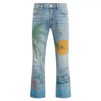 Расклешенные джинсы Walker Palm с рисунком Hudson Jeans
