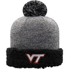 Женская вязаная шапка Top of the World черного цвета Virginia Tech Hokies с манжетами и помпоном Top of the World
