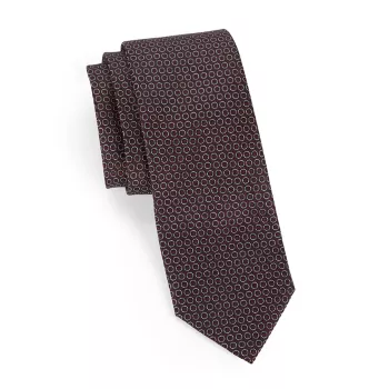 Шелковый галстук с геометрическим рисунком Zegna