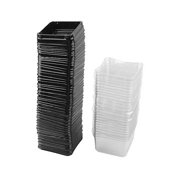 Plastic Bakery Moon Cake Boxes Container Holder Cover 50pcs Black Unique Bargains