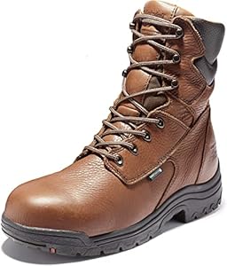 Timberland PRO Men's Titan 8 Inch Alloy Safety Toe Waterproof Industrial Work Boot, Brown, 8 Timberland PRO