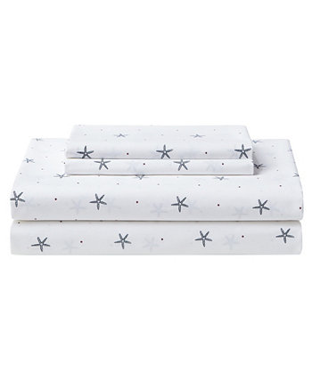 Star Spangled Coastal Cotton Percale 4-Piece Sheet Set, Full Nautica