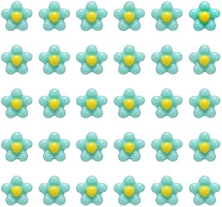 CoCud Mini Resin Flower, 0.31" Diameter, Miniature Tiny Flower Charm Dollhouse Green - (Applications: for Nail Art, Fairy Garden Dollhouse DIY Crafts Nail Jewelry Making), 100-Pieces CoCud