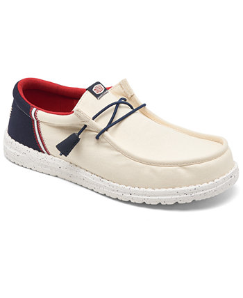 Men's Wally Funk Americana Casual Moccasin Sneakers from Finish Line Hey Dude