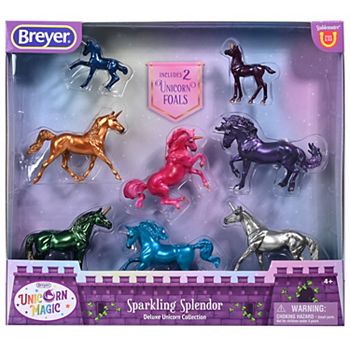 Фигурка героя для детей BREYER Конный набор Sparkling Splendor Deluxe Unicorn, 8 предметов BREYER