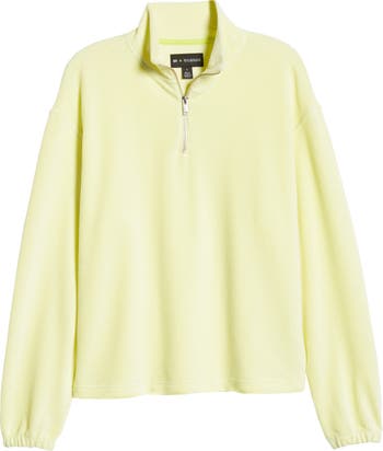 Велюровый вельветовый пуловер с воротником-стойкой на четверть молнии BP. + WILDFANG