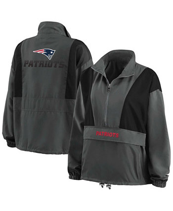Женская темно-серая куртка с застежкой-молнией New England Patriots Popover с застежкой-молнией WEAR by Erin Andrews