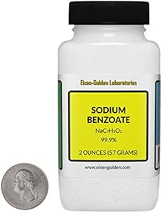 Sodium Benzoate [NaC7H5O2] 99.9% USP Food Grade Micropellets 2 Oz in a Bottle Eisen-Golden Laboratories