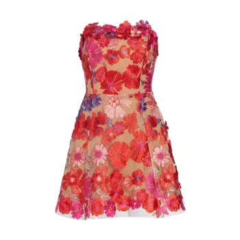 Мини-платье Amuse с цветочной аппликацией Elliatt