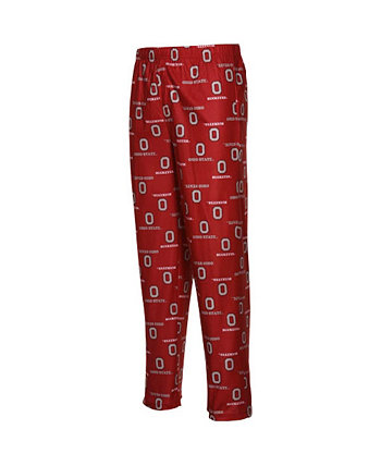 Фланелевые пижамные штаны с логотипом команды Ohio State Buckeyes Big Boys Scarlet Team Genuine Stuff