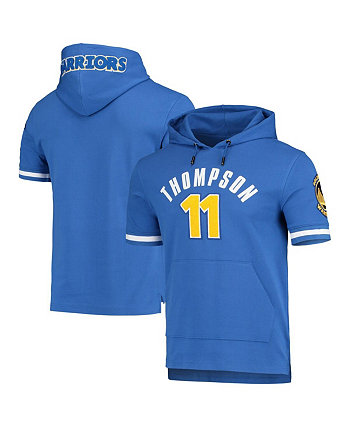 Men's Klay Thompson Royal Golden State Warriors Name and Number Short Sleeve Pullover Hoodie Pro Standard
