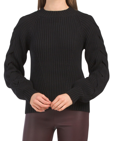 Хлопковый свитер свободного кроя с открытыми плечами 525 America