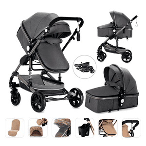 Magic Zc High Landscape Baby Stroller with Bassinet,Folding Pushchair for 0-36 months,Lightweight,Grey Magic ZC