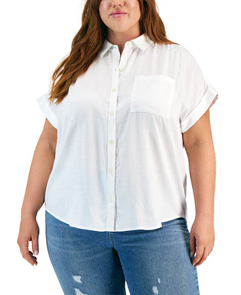 Рубашка большого размера с короткими рукавами, созданная для Macy's Style & Co