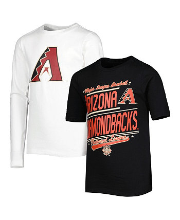 Черно-белый комбинированный комплект футболок Big Boys and Girls Arizona Diamondbacks Stitches