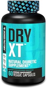 Jacked Factory Dry-XT Diuretic Water Pills - Natural Supplement | Reduces Water Retention & Bloating | Dandelion Root Extract, Potassium, 7 More Powerful Ingredients - 60 Veggie Capsules (Капсулы на растительной основе) Jacked Factory