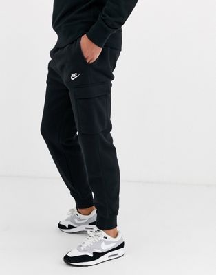 Черные спортивные брюки карго с манжетами Nike Club — ЧЕРНЫЙ Nike