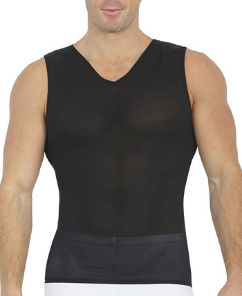 Men's Big & Tall Power Mesh Compression Sleeveless V-Neck Shirt Instaslim