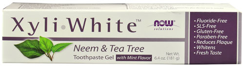 NOW Solutions Xyli White Neem &amp; Гель для зубной пасты с чайным деревом и мятой -- 6,4 унции NOW Foods