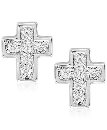 Детские серьги-гвоздики с бриллиантами Accent Cross из стерлингового серебра Rhona Sutton